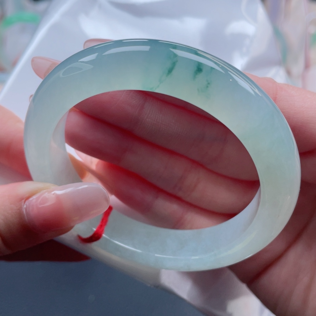 未镶嵌手镯翡翠56.3甜绿葡萄肉 暖冬百搭气质款 7号