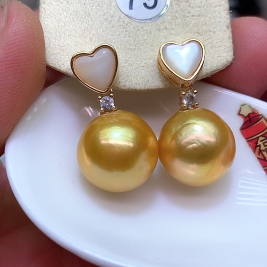 淡水珍珠耳饰银S925镶嵌