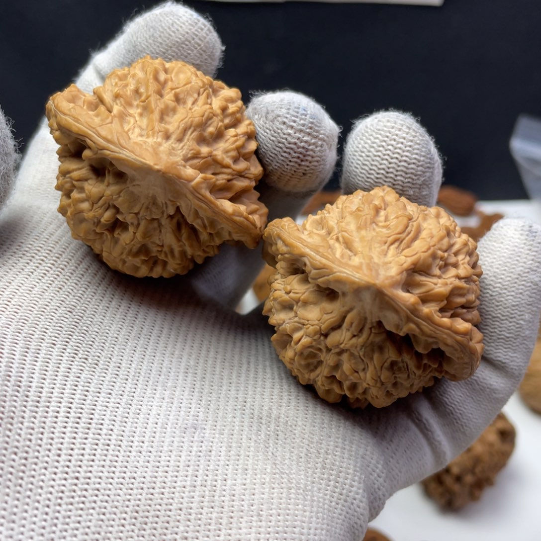 文玩核桃把件45+官帽全品无修