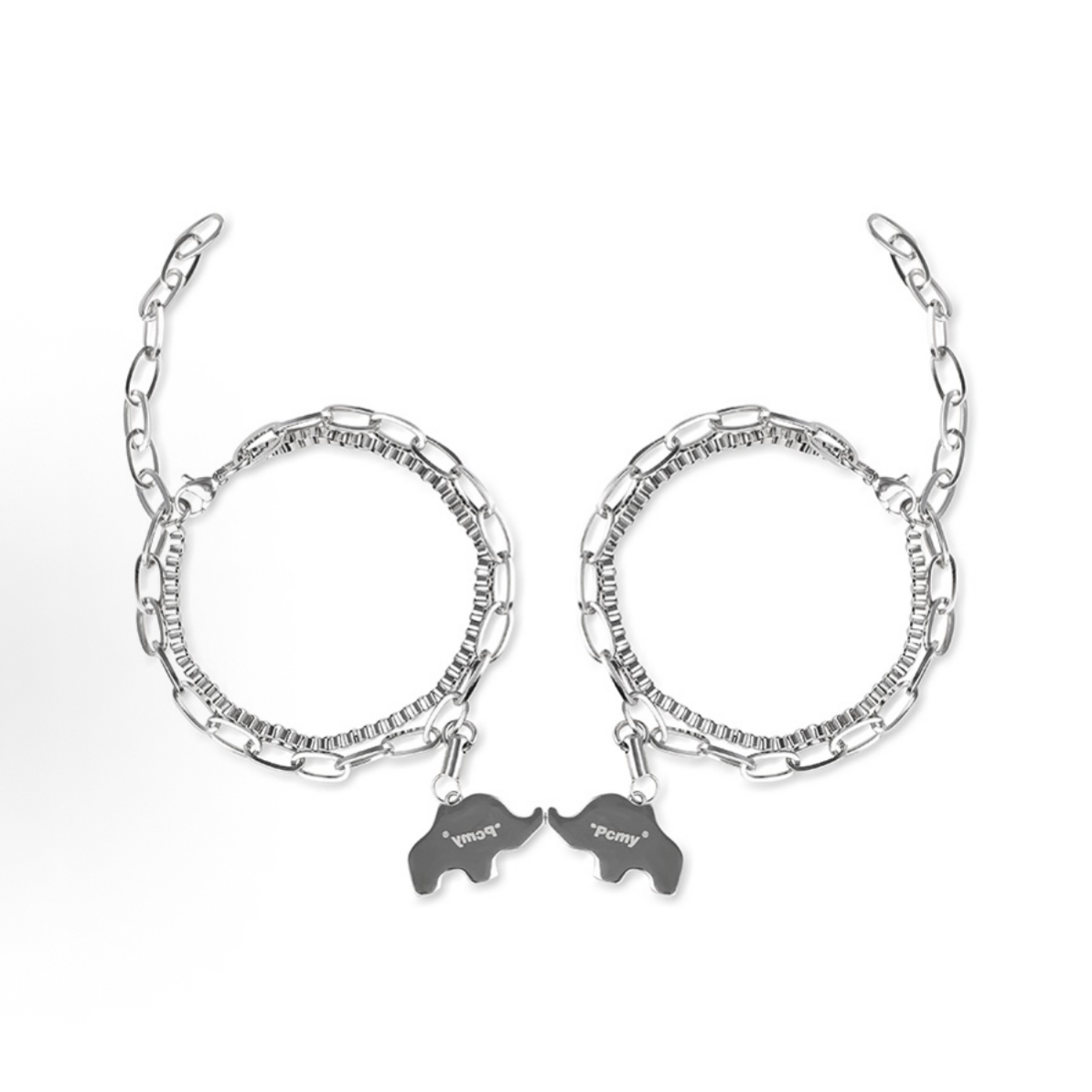 钛钢手链 福利区-S1078-PCM 萌趣小象磁铁扣相吸亲亲简约手链300