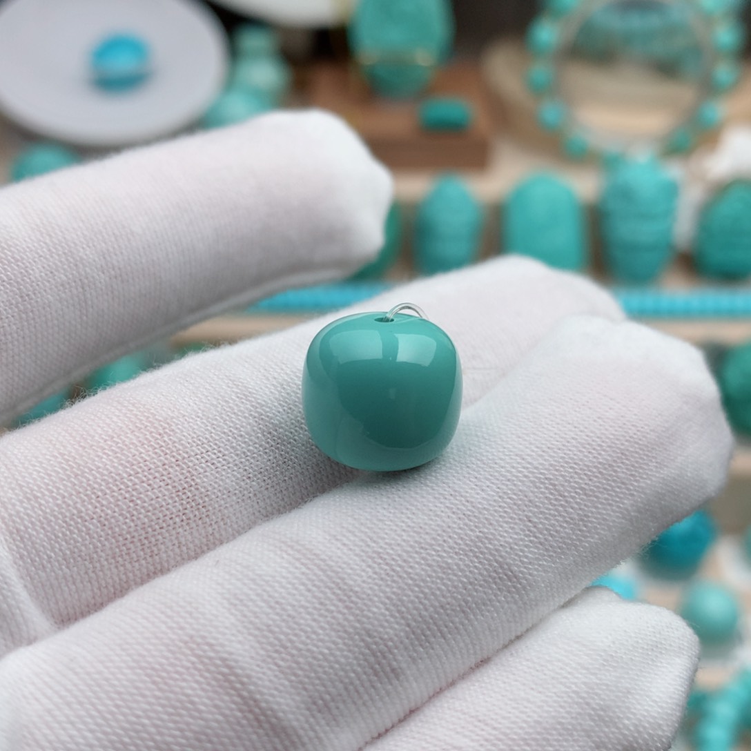 绿松石珠宝奇石未镶嵌12.7mm