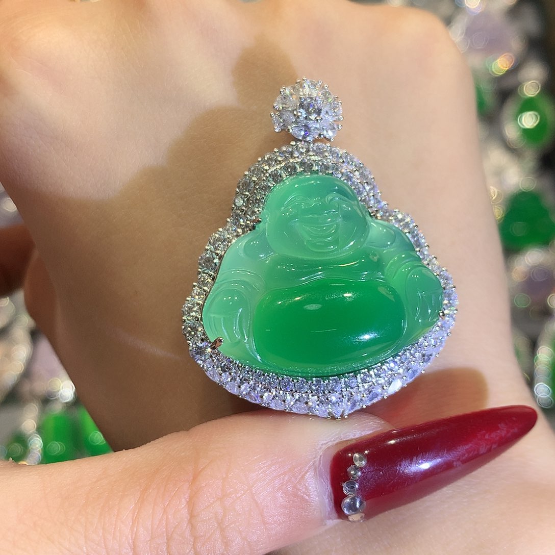 玛瑙/玉髓颈饰银S925镀金镶嵌