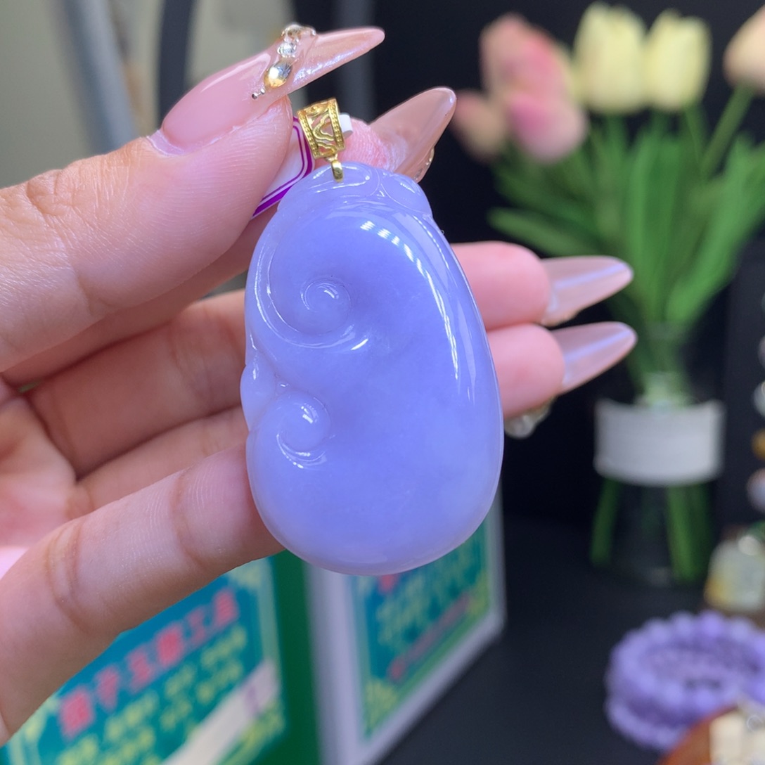 翡翠颈饰18K金镶嵌天然