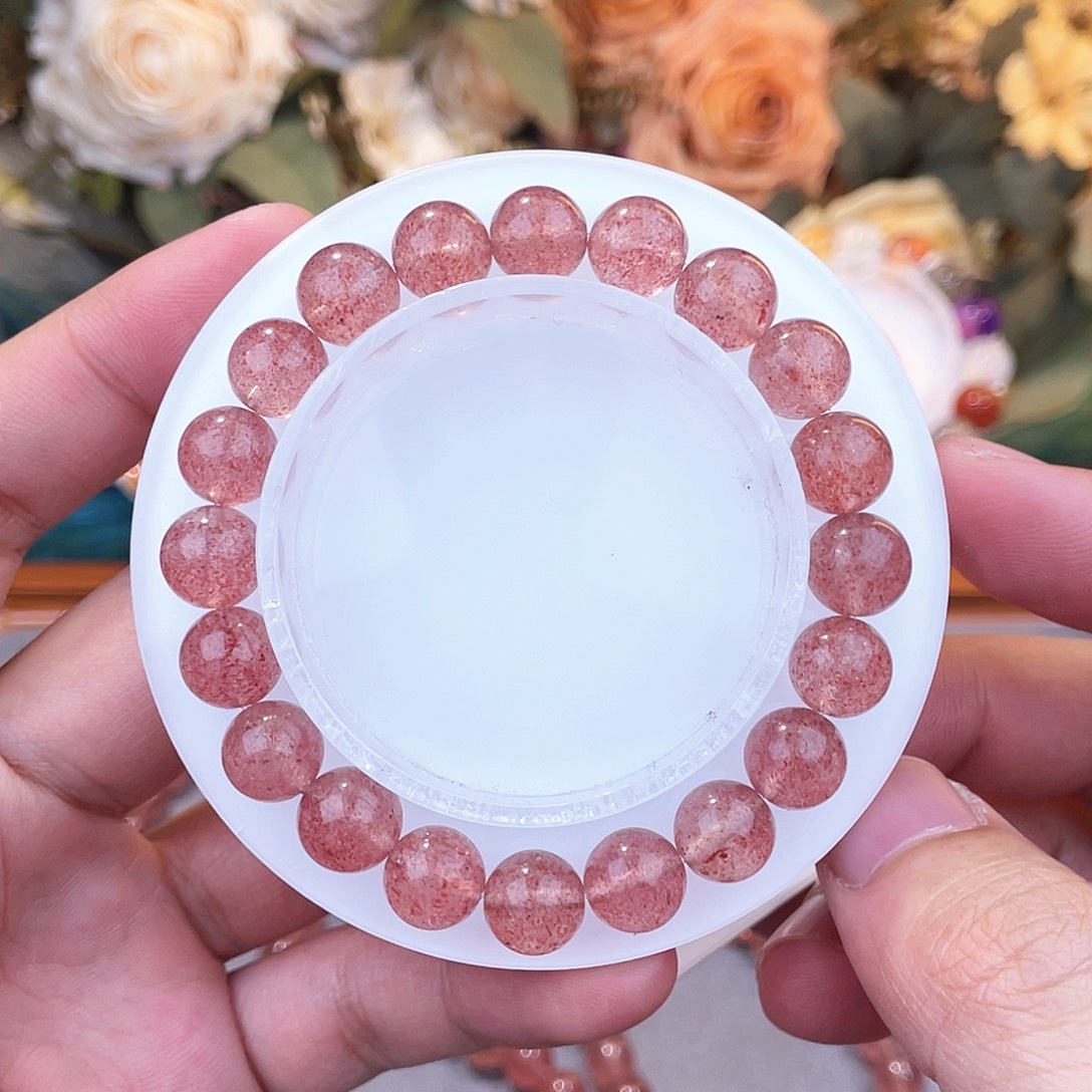 水晶未镶嵌手串白水体草莓晶9m