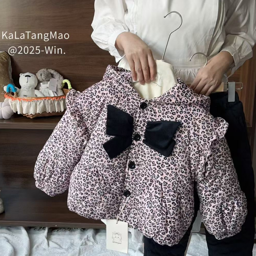 粉色豹纹小花保暖睡衣