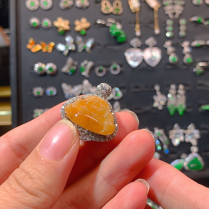 翡翠戒指银S925镶嵌暴***?佛公