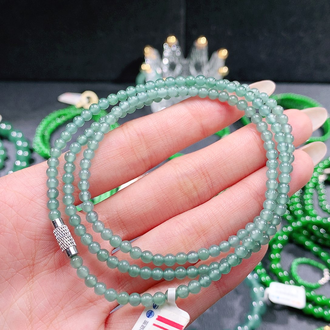 翡翠未镶嵌手串项链