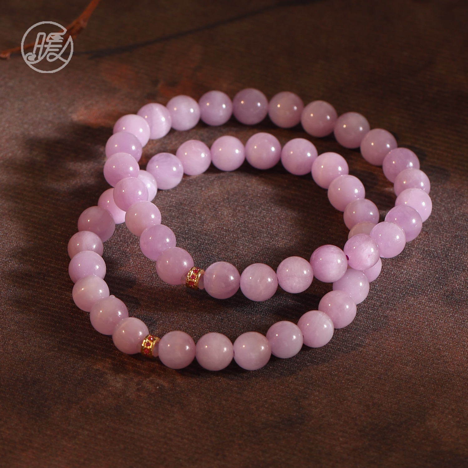 单圈紫锂辉手串7mm搭配18k金配件手链F5537多样性发一