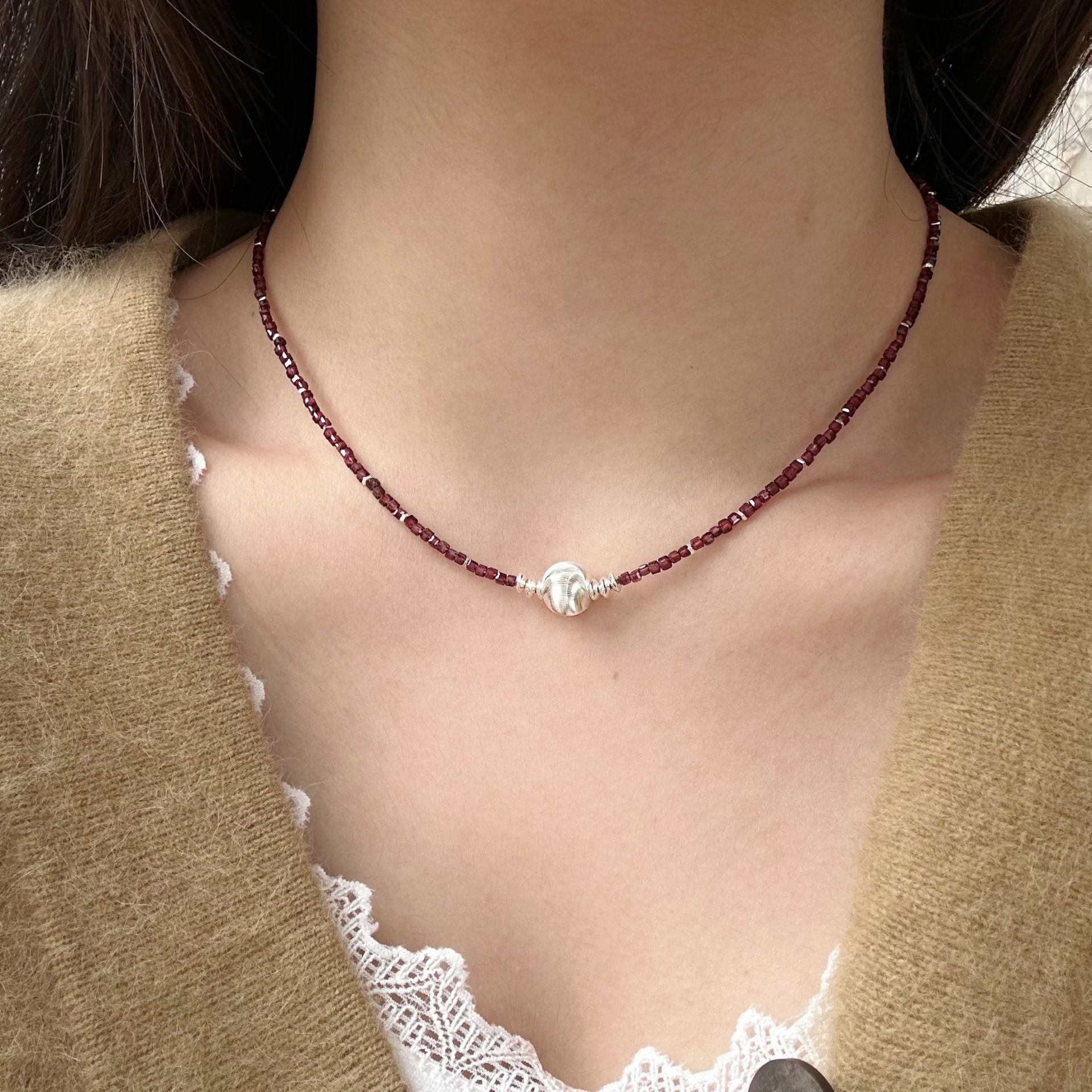 坠链均925银 0434 925拉丝吊坠显白项链手链