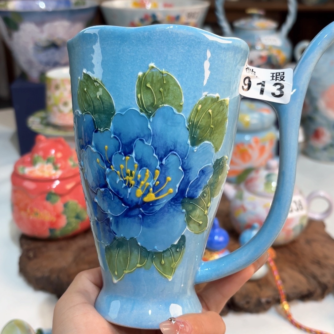 景德镇手绘高温釉下彩陶瓷茶具