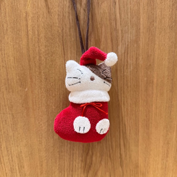 小gon圣诞袜子毛绒挂件卡拉猫可爱猫咪包包挂饰装饰配件