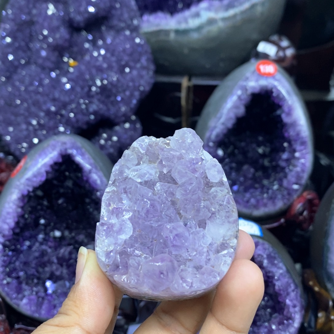 紫晶摆件未镶嵌小小