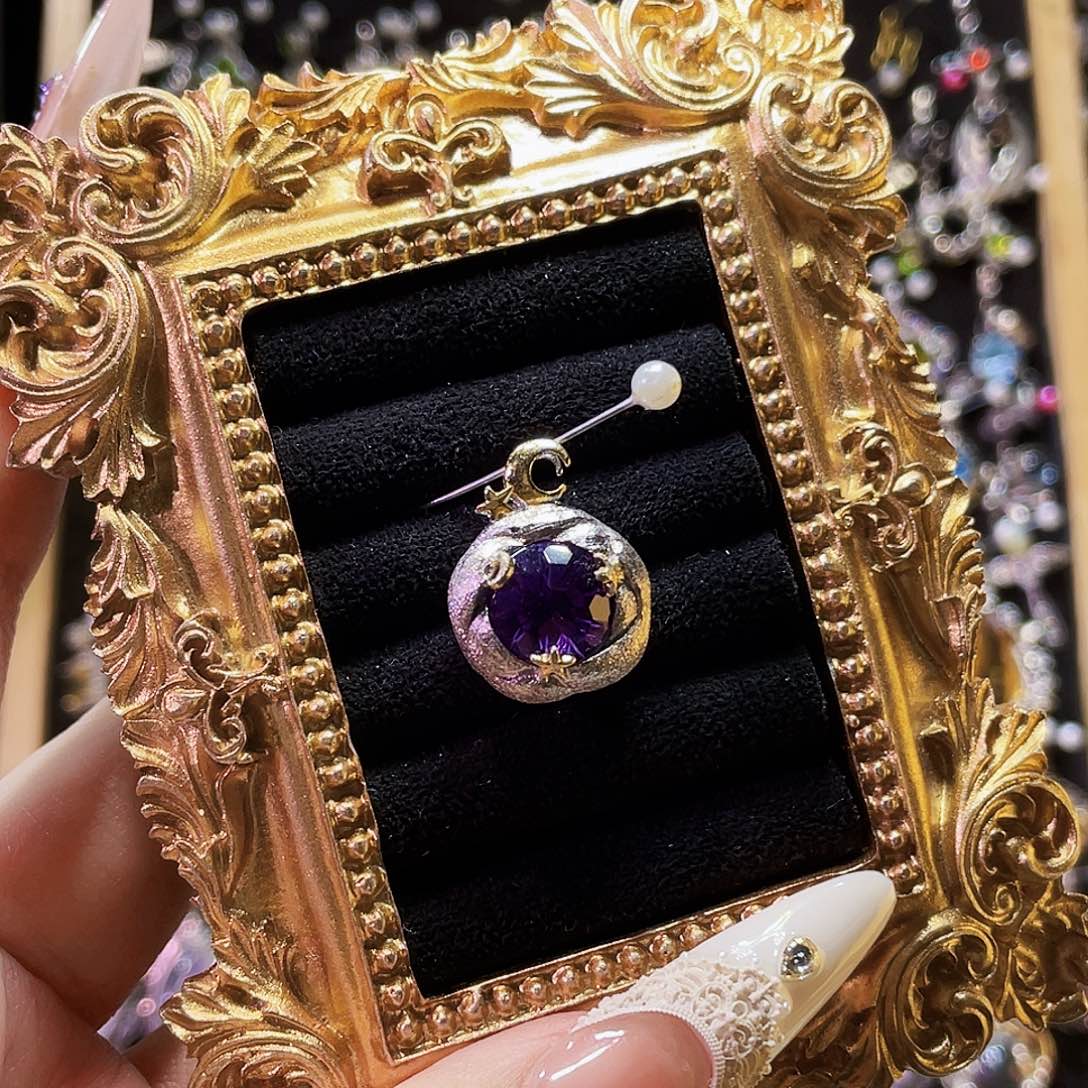 C***头925银紫水星月托吊坠