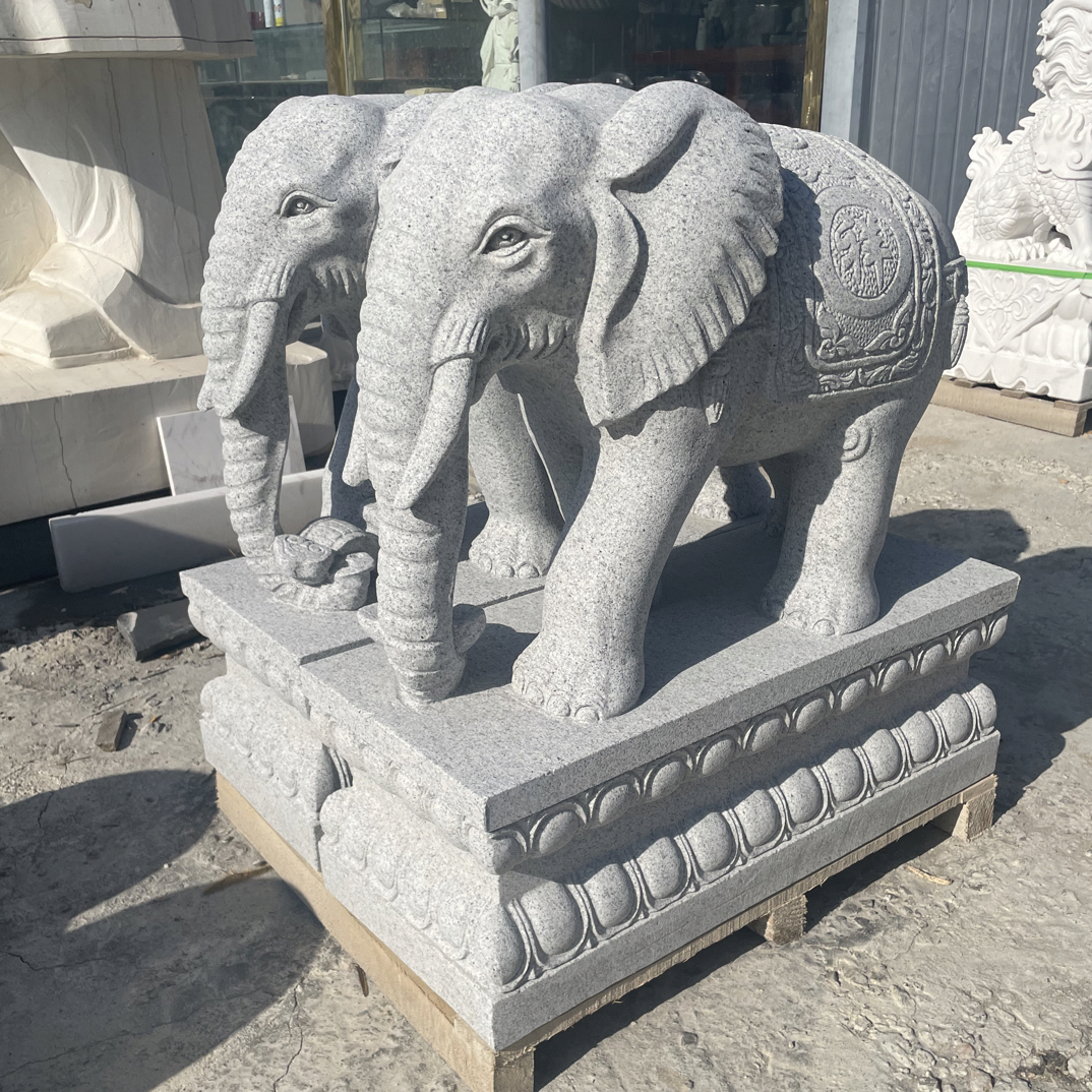 精品石雕大象庭院别墅公司 迎宾大象门口摆件 包邮不含卸车