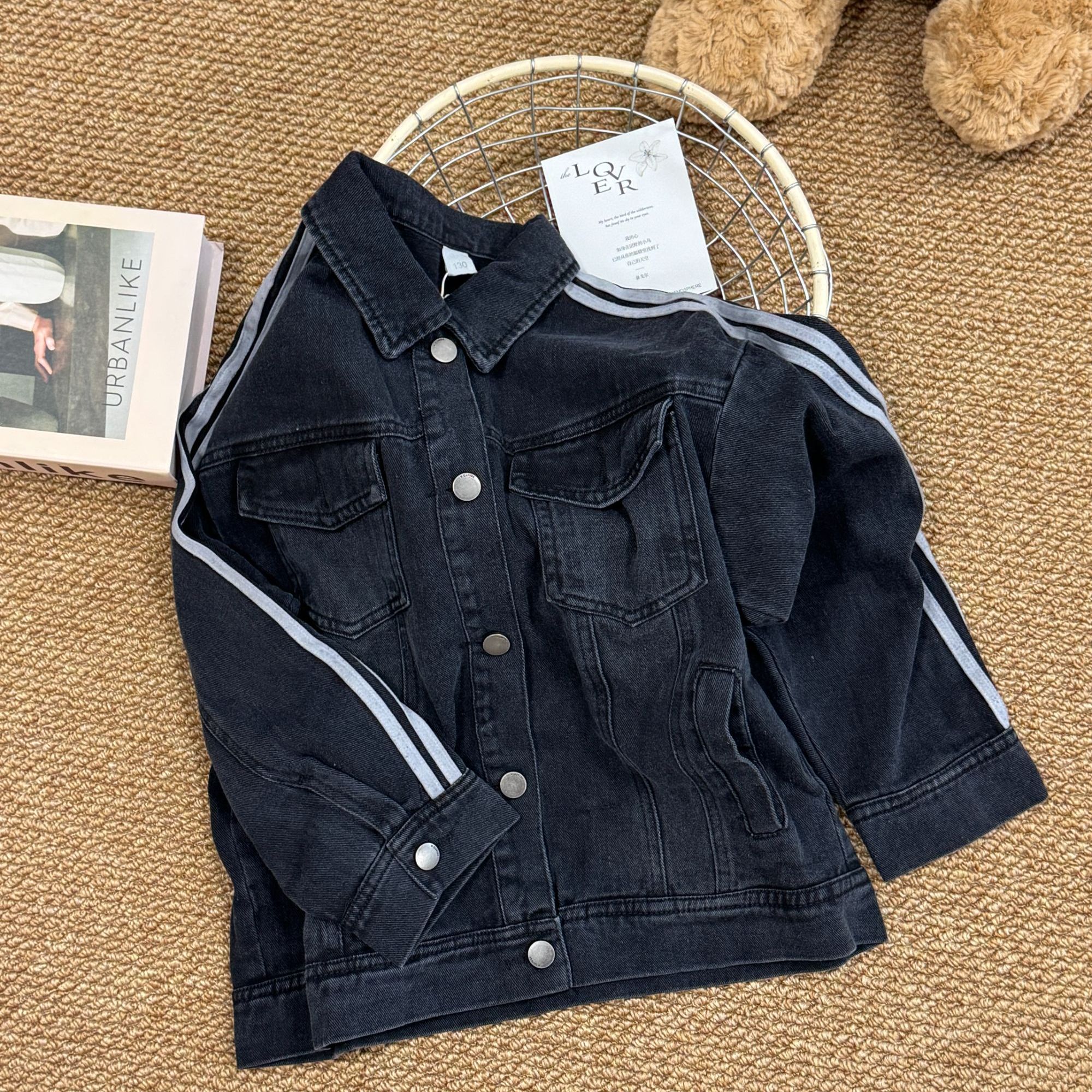 女童春款中大童洋气韩版百搭休闲牛仔外套WE152