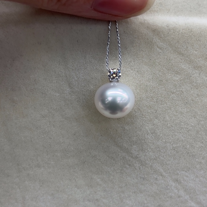 吊坠(不含链)18K金镶嵌海水珍珠12-13m 41号