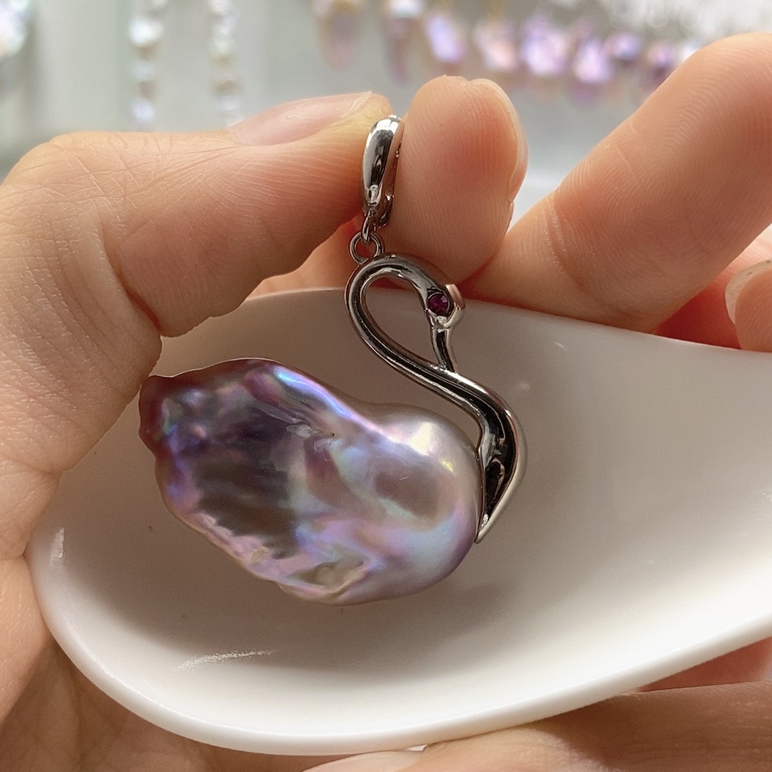 淡水珍珠银S925镶嵌颈饰