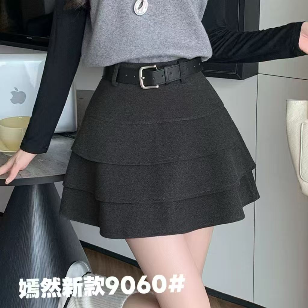百搭高腰半身裙 显瘦 韩版9060