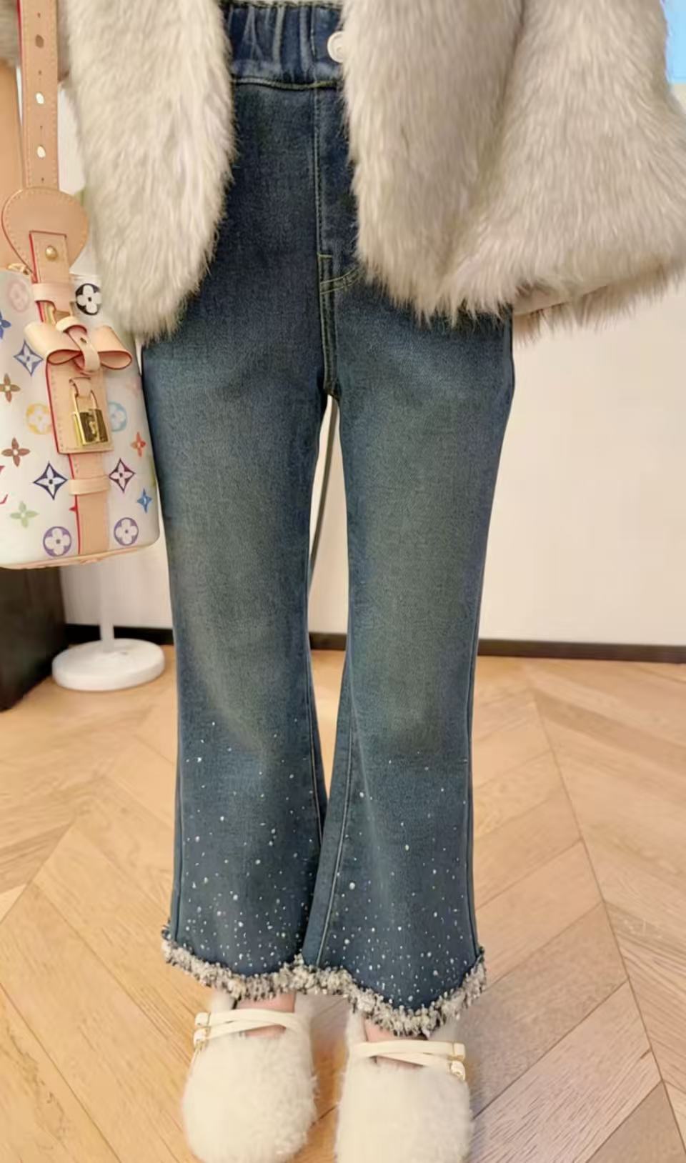 【Suger Yuu】芳芳自制必入款！女童牛仔裤【小香风牛仔裤】99232 加绒