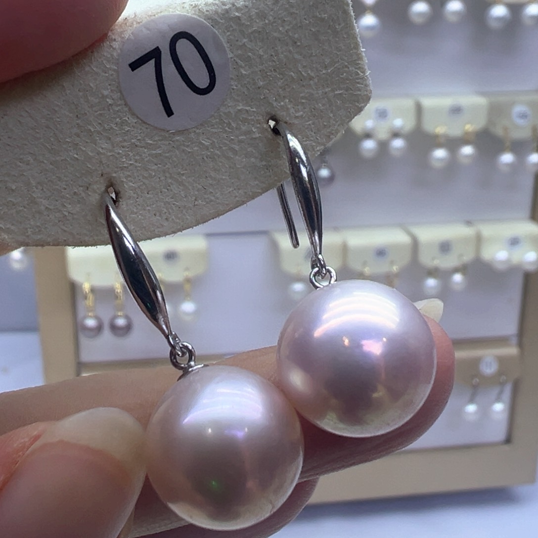 银S925镶嵌淡水珍珠耳饰