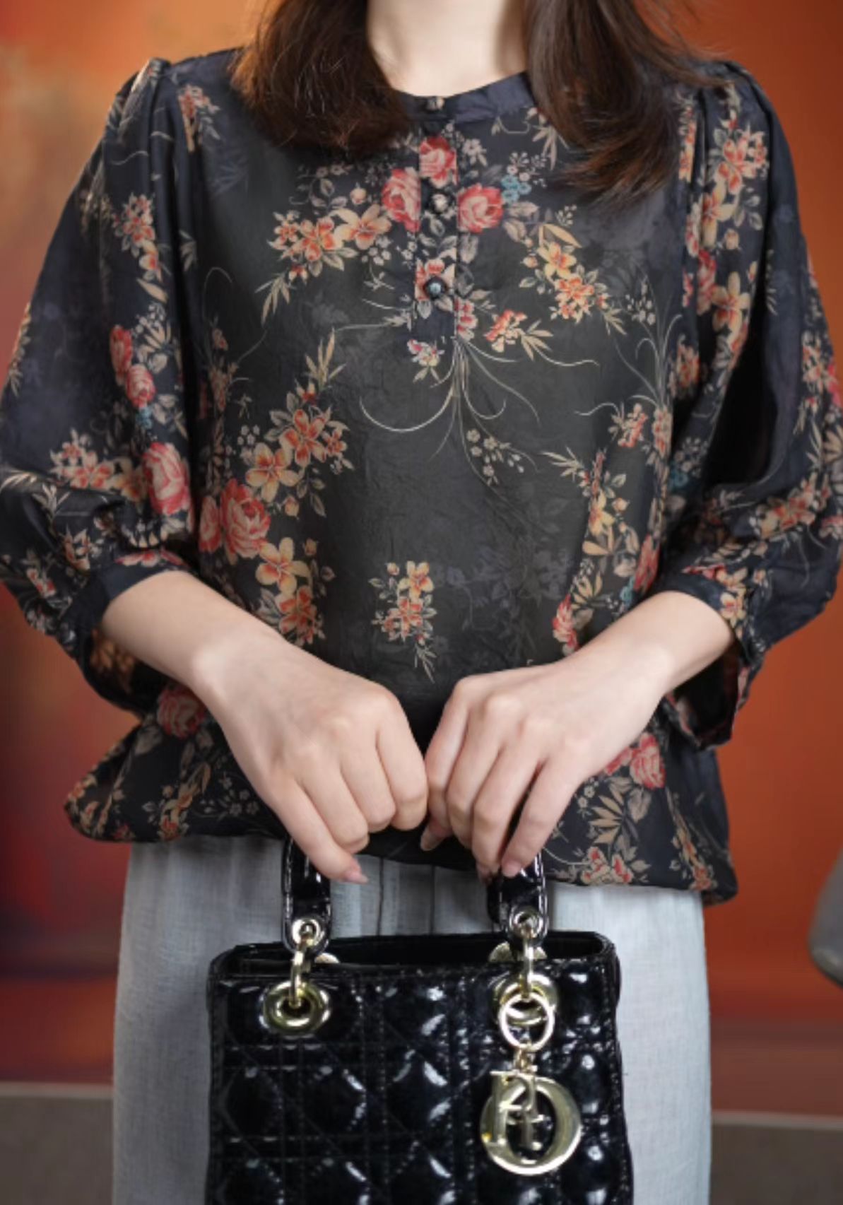 【墨玉红梅】6.11-1新款阔太洋气透气舒适感上衣女装