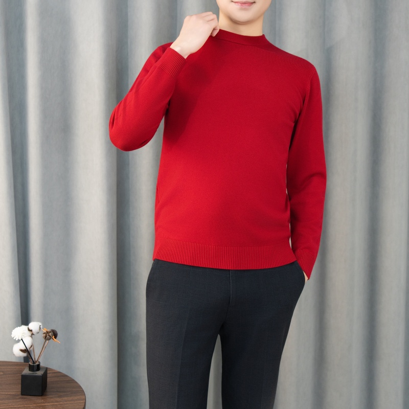 远大保罗男士厚款圆领冬羊毛衫休闲保暖长袖针织毛衣保暖打底7801