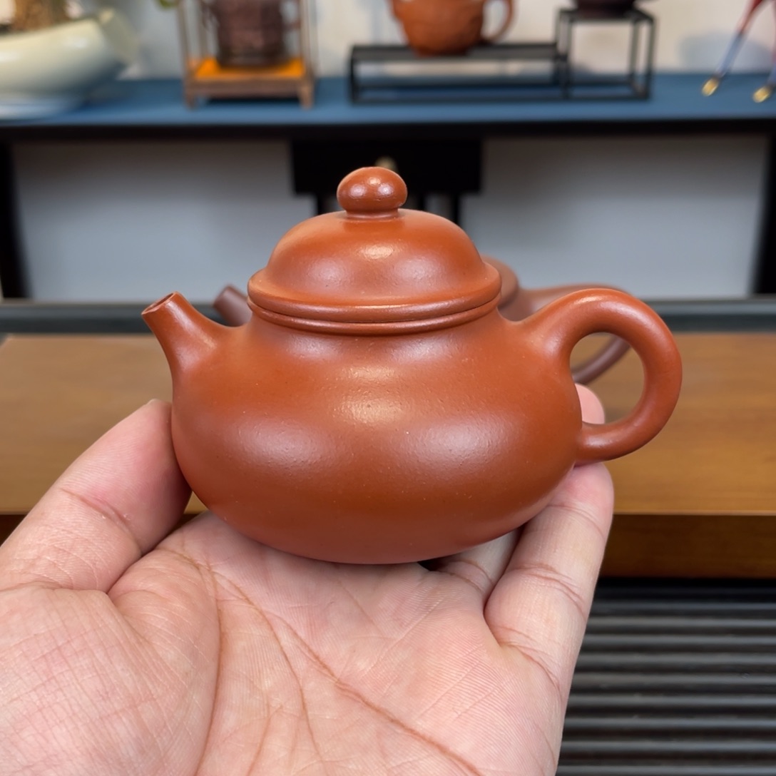 紫砂茶壶大***简小红泥容天150cc