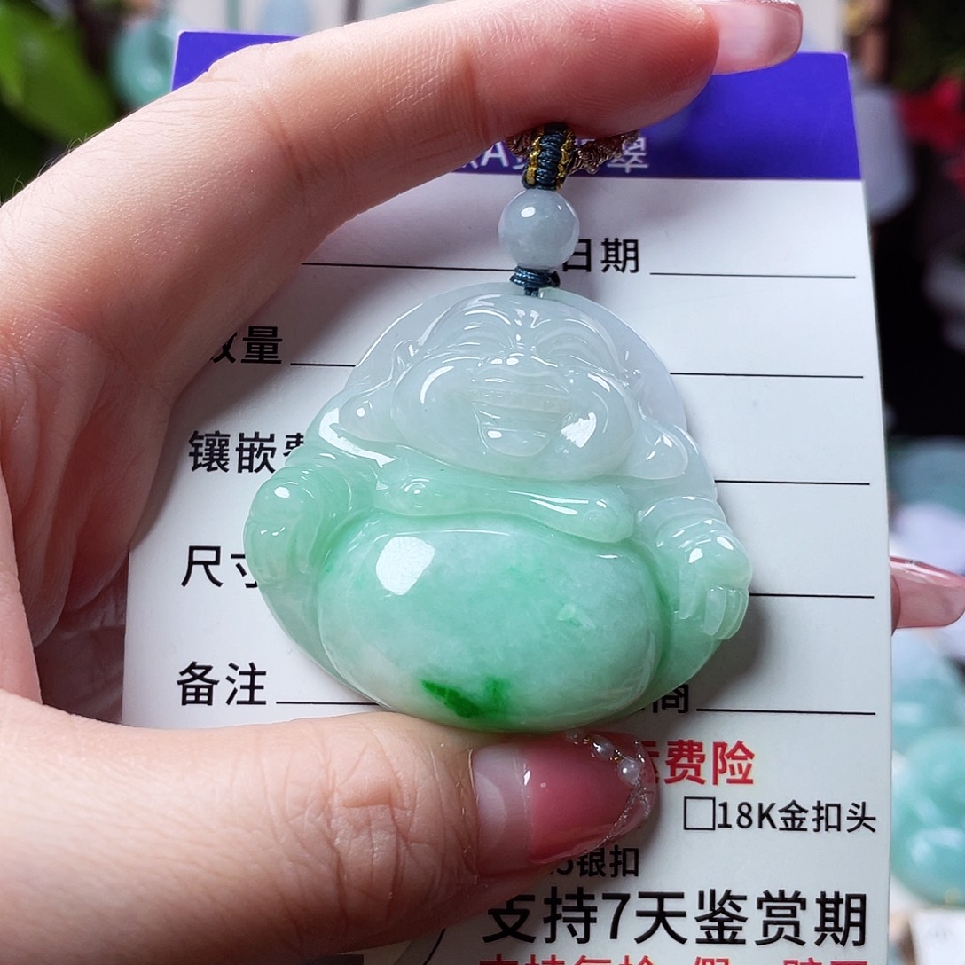 翡翠未镶嵌颈饰佛公12