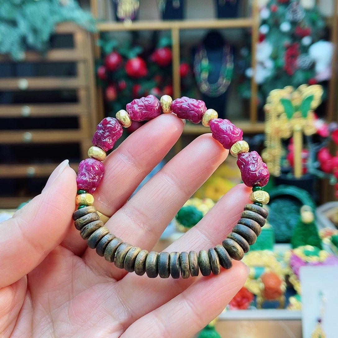 银S925镶嵌手串红宝石48小时鉴赏期