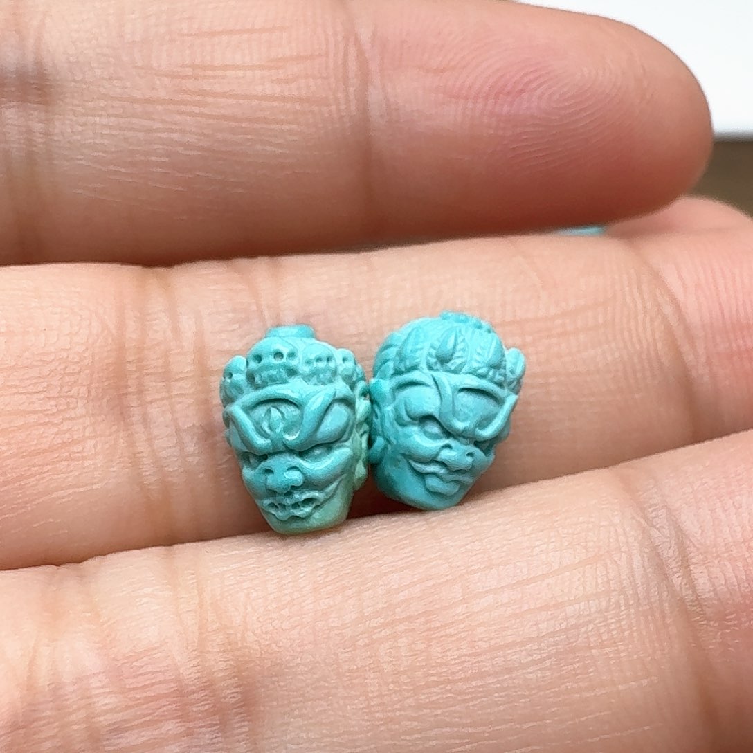 绿松石大黑天 黄财神未镶嵌