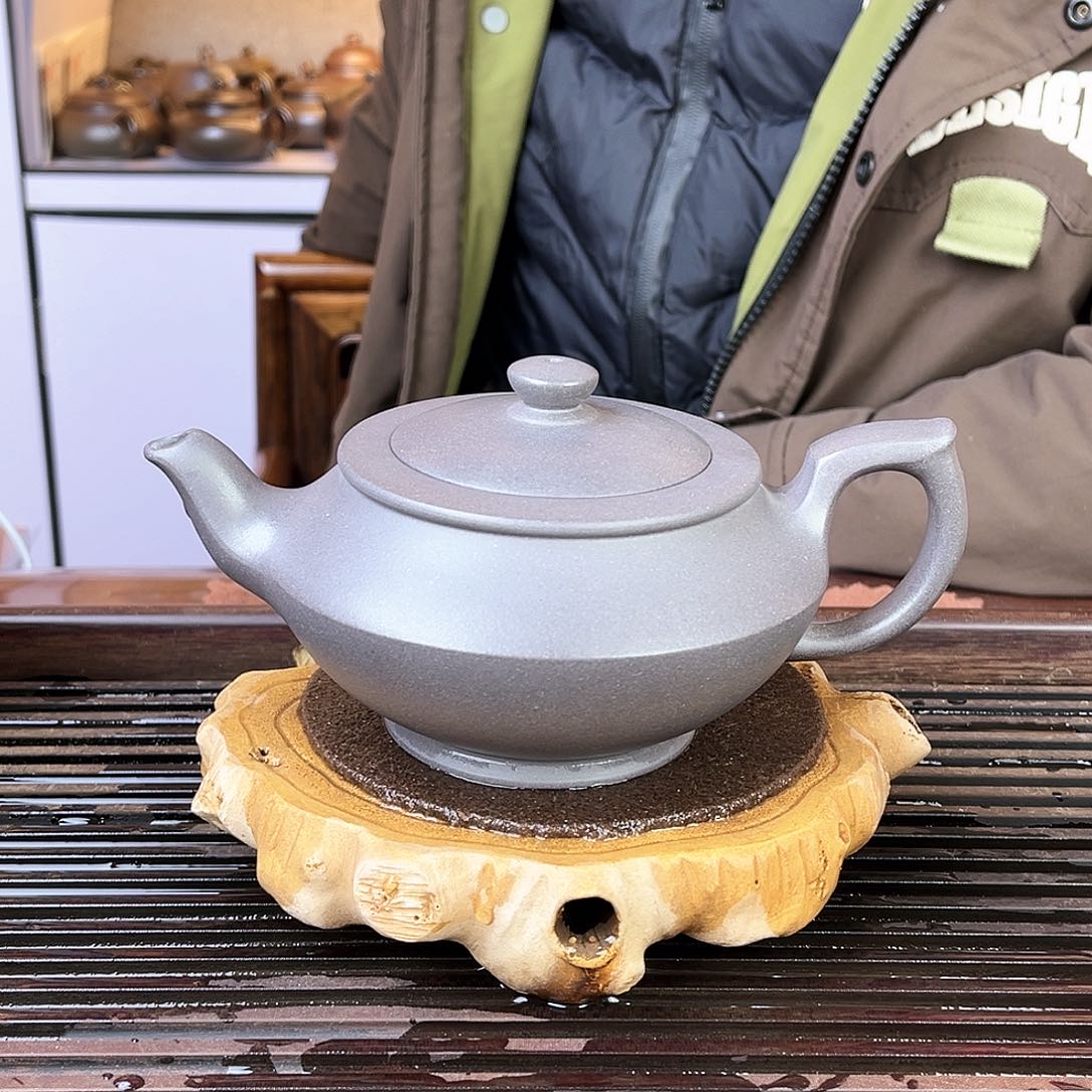 紫砂茶壶宜兴青灰400cc