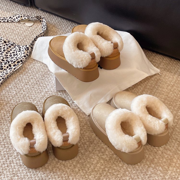 时尚雪地靴毛毛鞋保暖百搭平底韩版厚底雪地靴