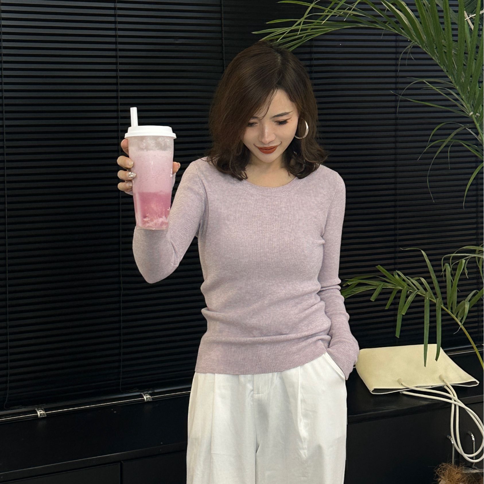 长袖毛衣针织衫女2025新早秋修身打底衫（最快15分钟送达）