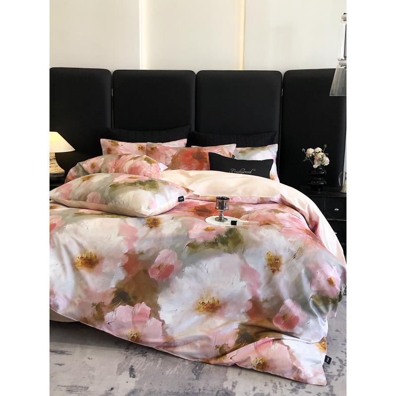 【新款】高端数码印花贡缎长绒棉--玛格丽特