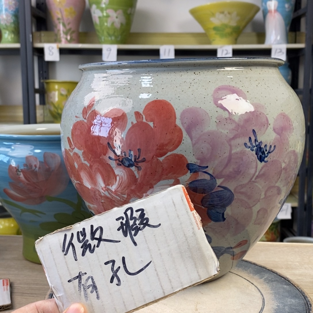 景德镇手工手绘陶瓷花盆