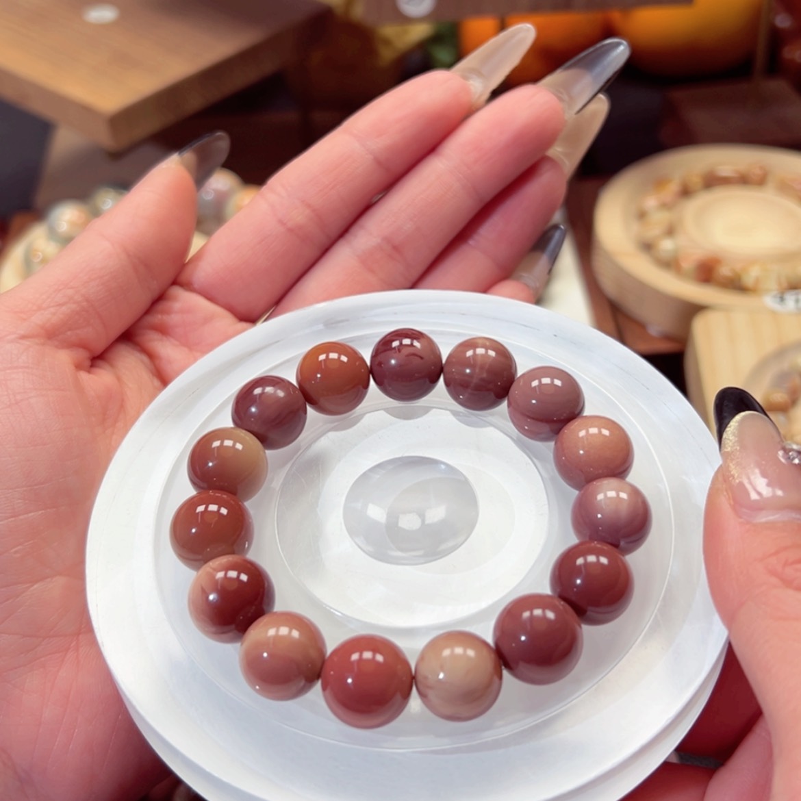 【闪购商品】石英质玉手链未镶嵌月**稀119