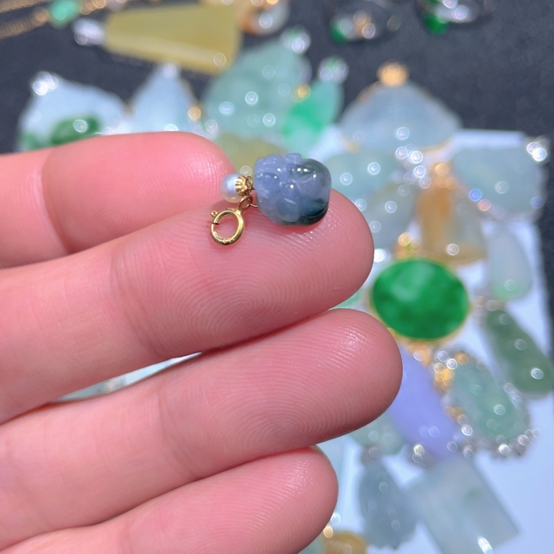 翡翠颈饰18K金镶嵌翡翠