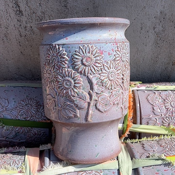 紫砂花盆高度32口20         