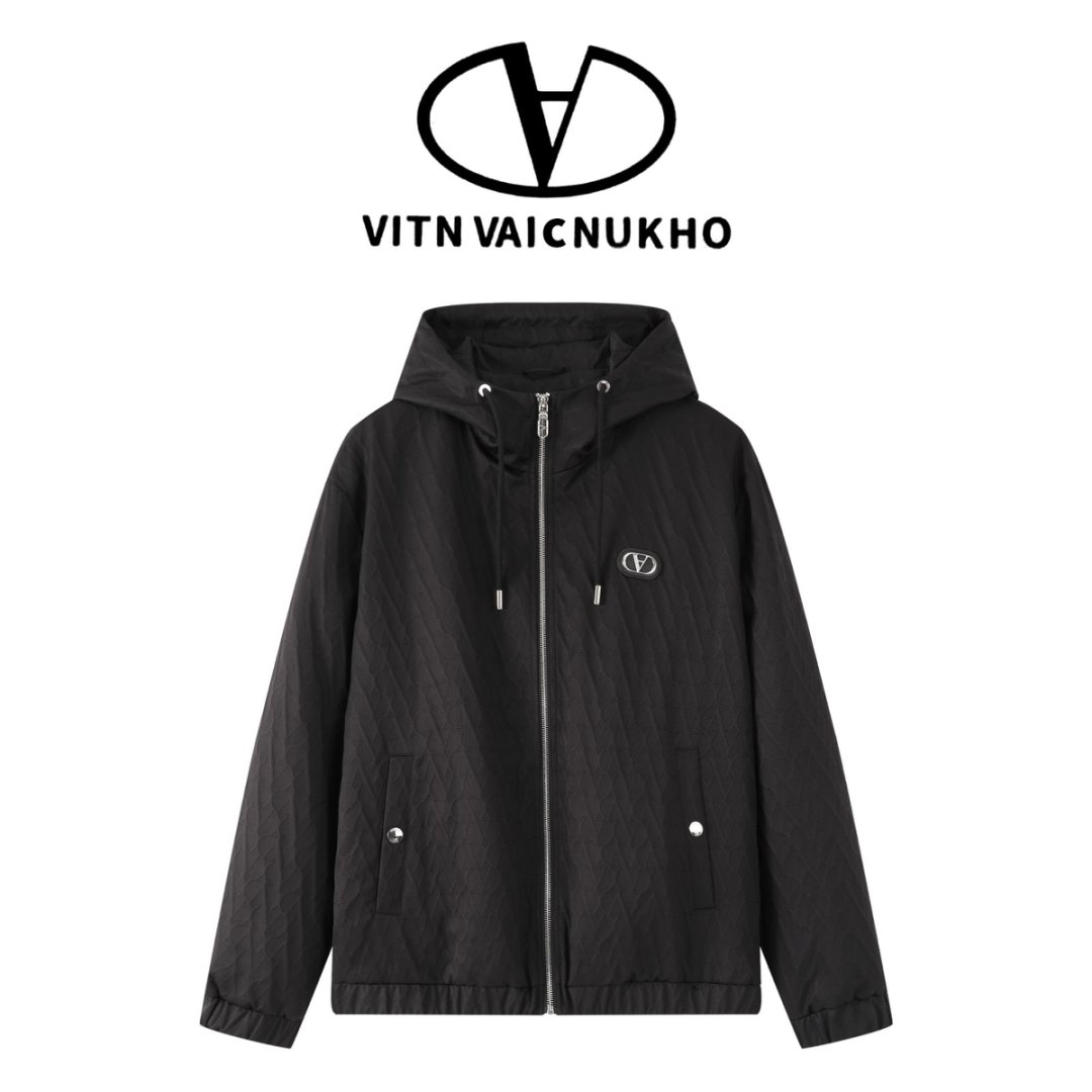 VITN VAICNUKHO男士秋冬经典时尚设计感提花简约连帽外套M59711