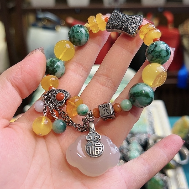 琥珀手链未镶嵌手链