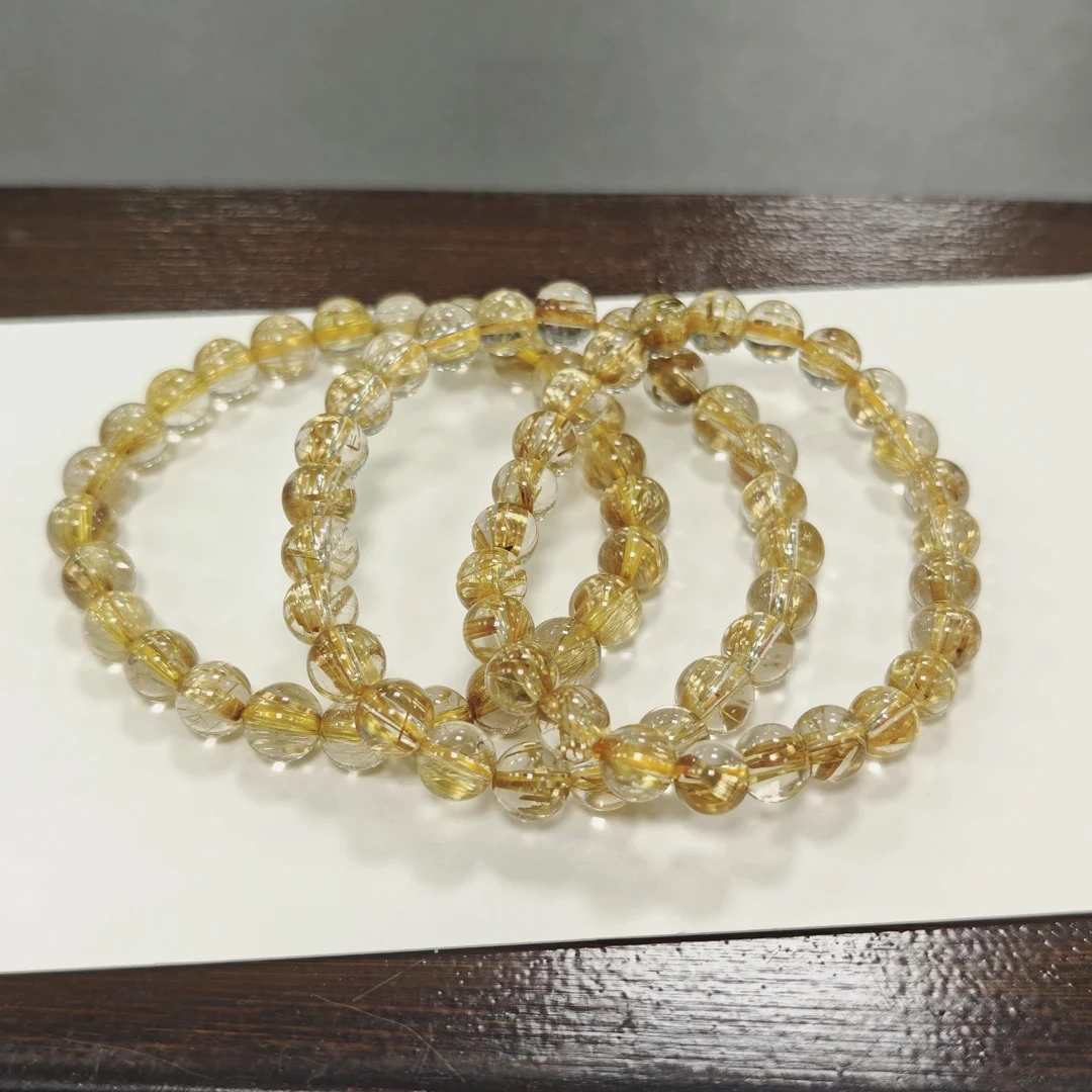 【书记甄选】天然金发晶单圈手链 约7mm 多样性发一件 2922LA