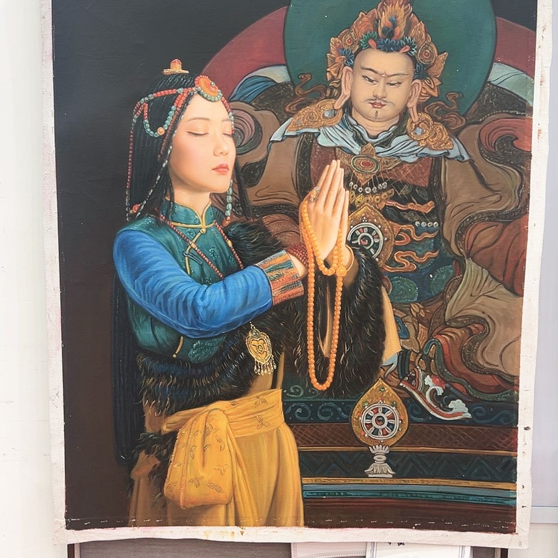 国画二郎（朱立斌）油画带证件合影视频