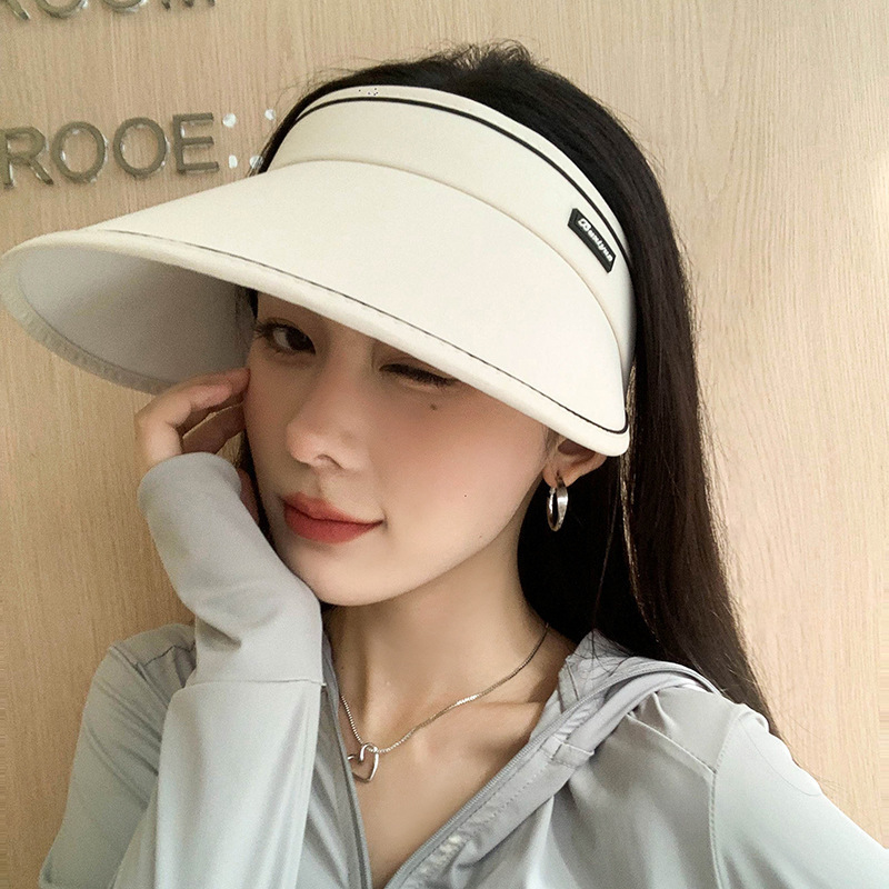 2025空顶帽大帽檐空顶uv防晒帽女夏季遮阳帽遮脸太阳帽夏防晒帽子