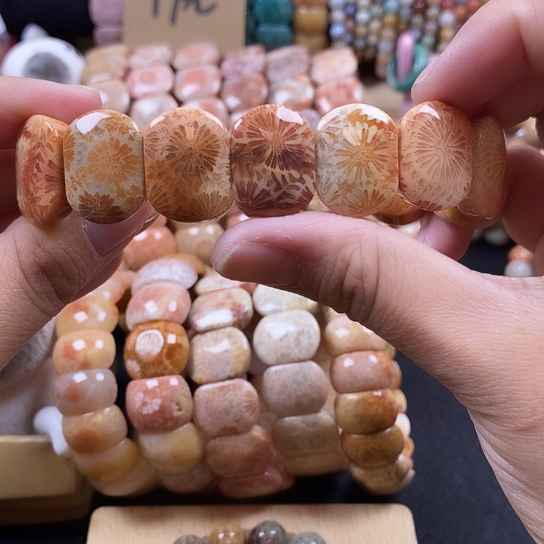 硅化珊瑚（珊瑚玉）未镶嵌手牌 上新 66