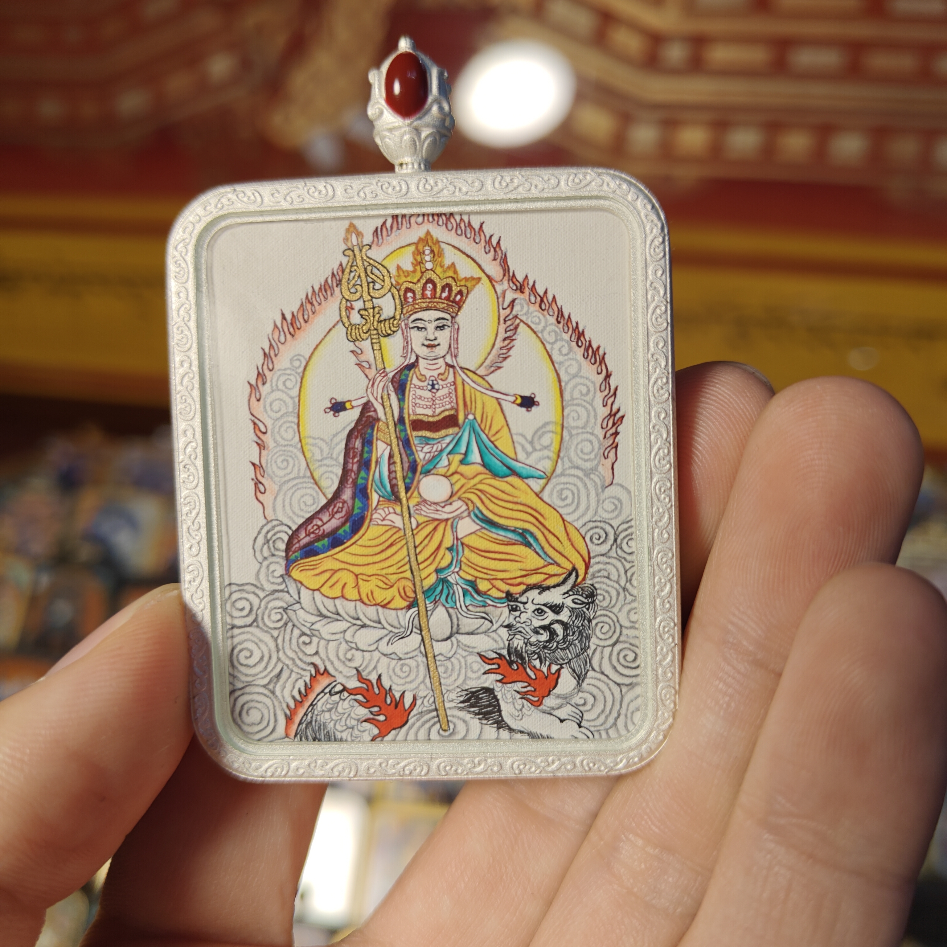 地藏王菩萨，画风细腻，纯手绘矿物颜料绘制