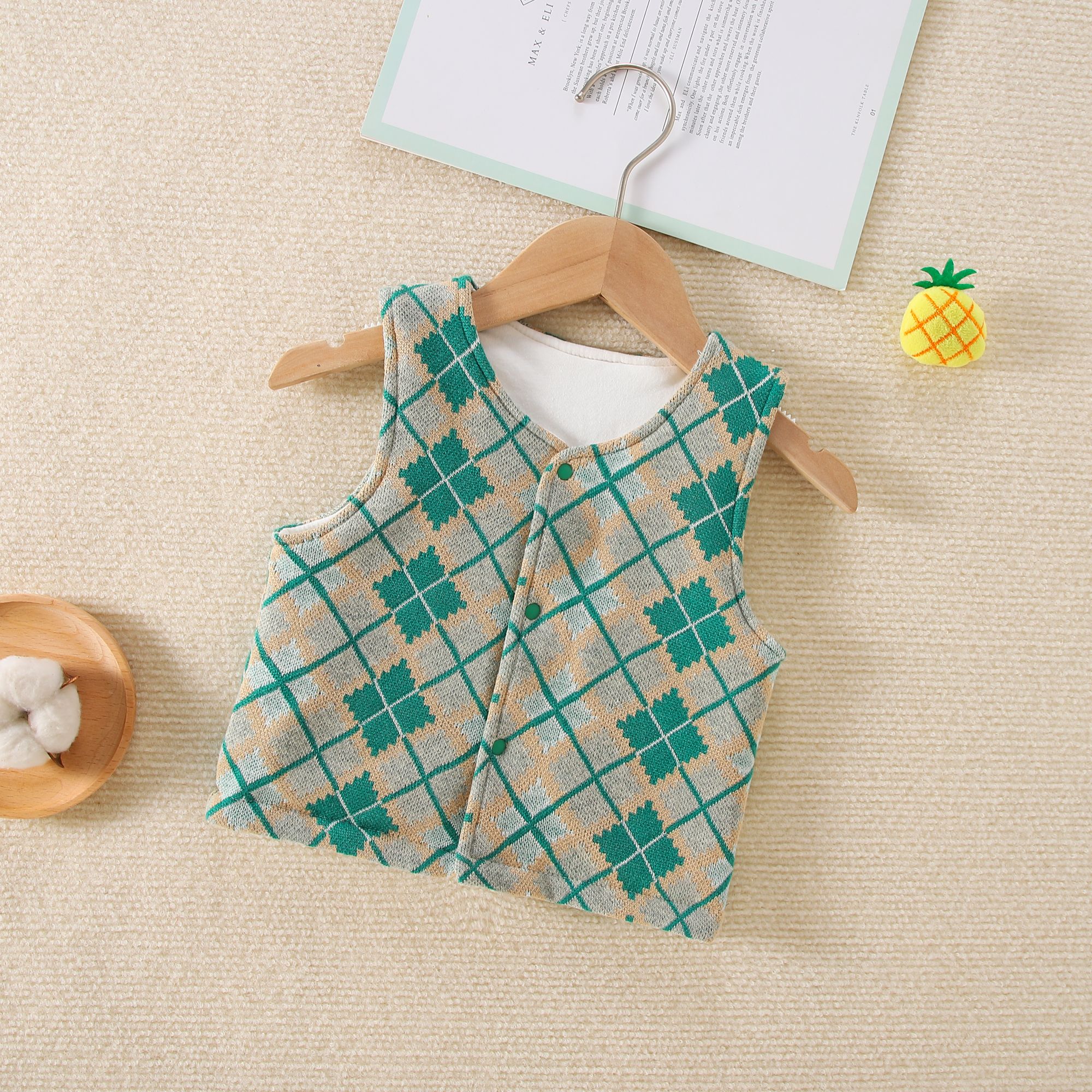 婴儿马甲秋冬季男女宝宝夹棉棉花保暖背心新生儿童坎肩外穿马甲