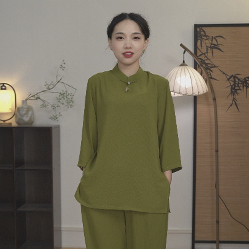 【露瑶-云染棉纺】太极服拳女装2025新款高端春秋夏季中长款练功服