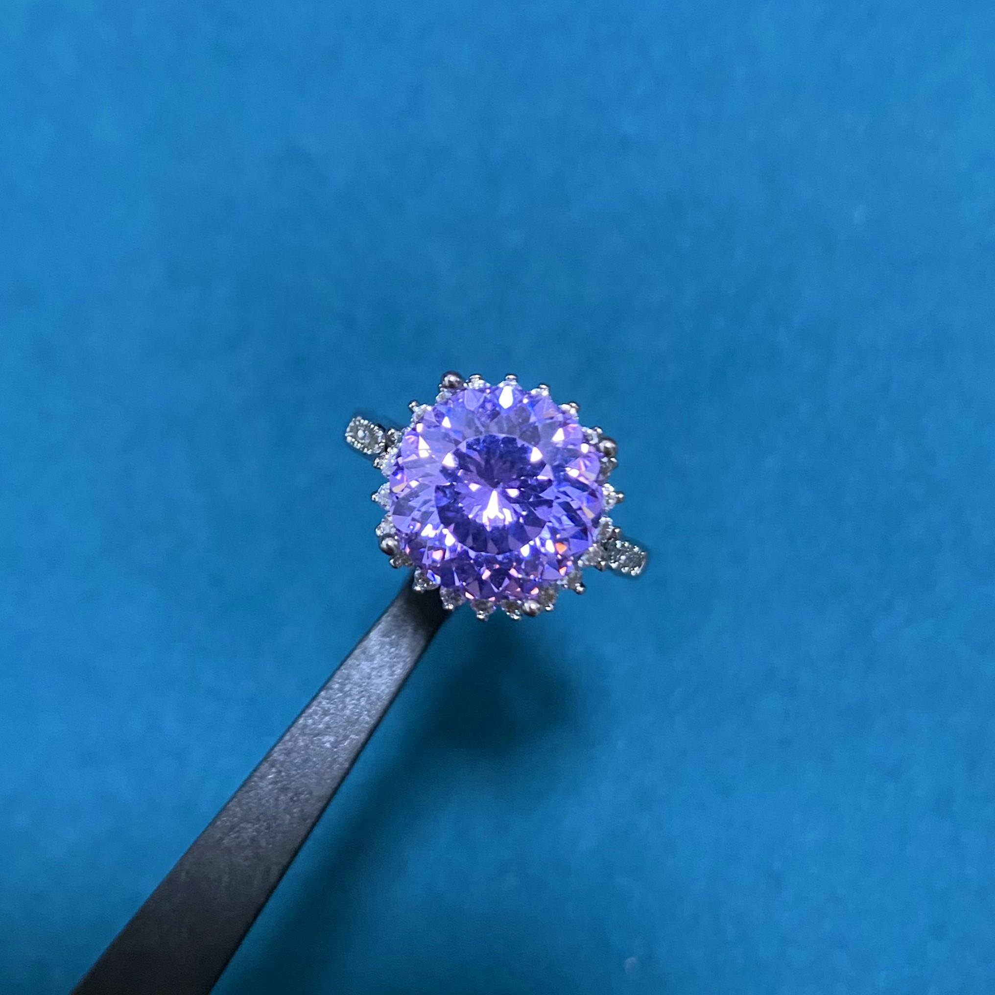 【高级定制】高贵紫色蓝宝石豪华戒指507