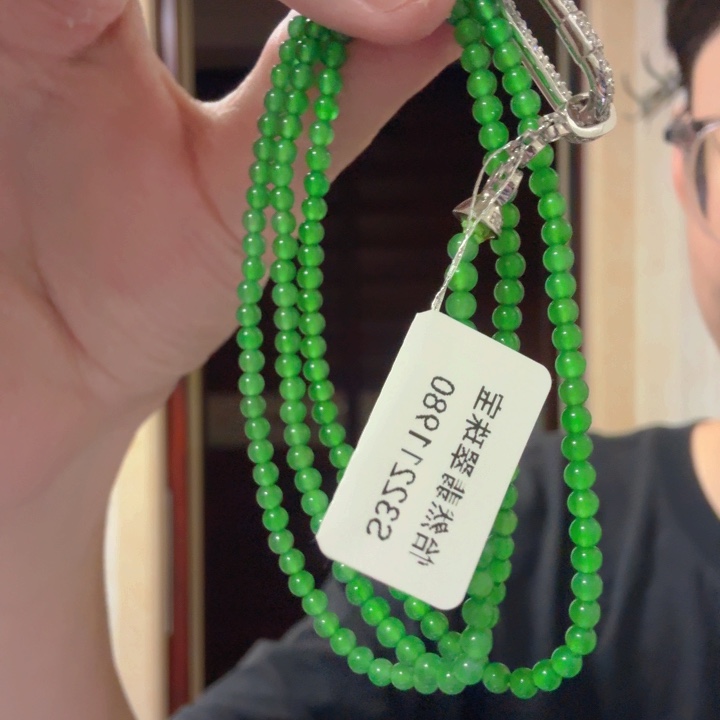 境***转翡翠银S925镶嵌颈饰珠链