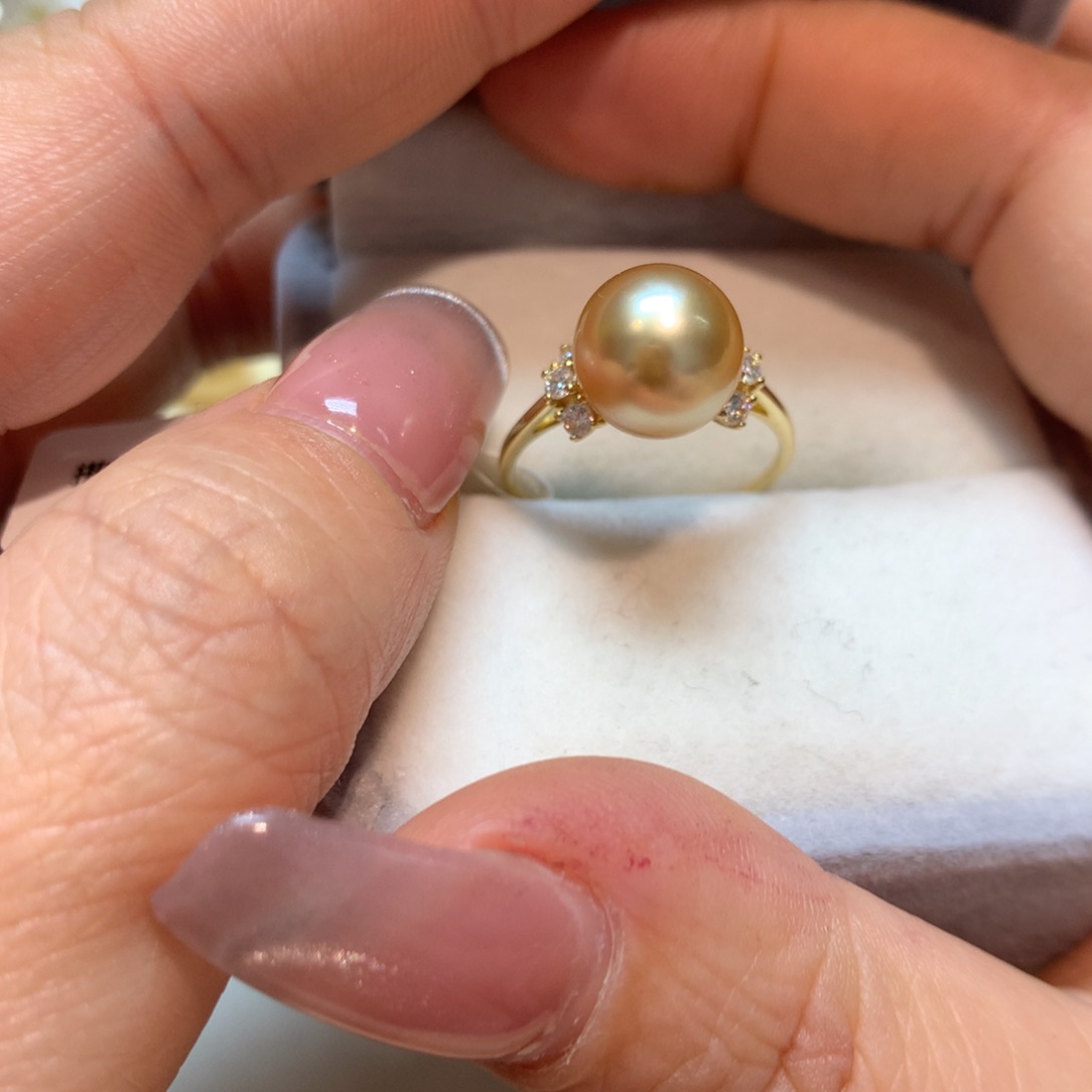 海水珍珠戒指14K金镶嵌